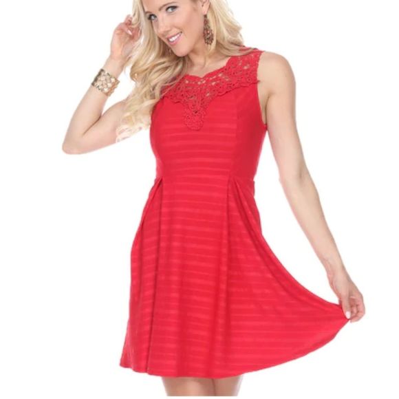 Dresses & Skirts - NEW White Mark Red Lace Cocktail Party Holiday Evening Dress